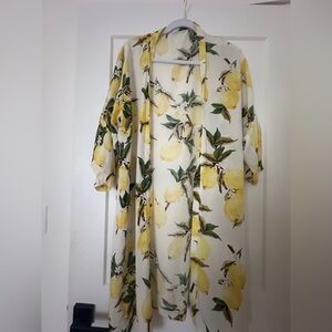 Lemon Print Kimono